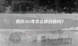房价2025年会止跌回稳吗？