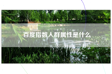 百度指数人群属性是什么
