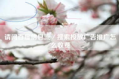 请问百度信息流／搜索投放广告推广怎么收费