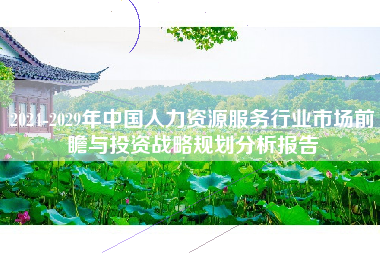 2024-2029年中国人力资源服务行业市场前瞻与投资战略规划分析报告 2024-2029年中国人力资源服务行业市场前瞻与投资战略规划分析报告