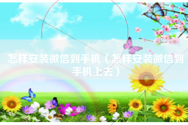 怎样安装微信到手机（怎样安装微信到手机上去）