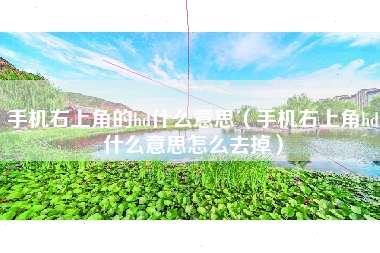 手机右上角的hd什么意思（手机右上角hd什么意思怎么去掉）