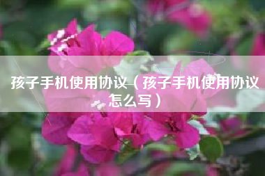 孩子手机使用协议（孩子手机使用协议怎么写）