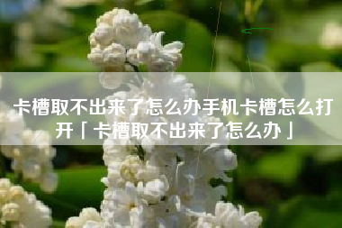 卡槽取不出来了怎么办手机卡槽怎么打开「卡槽取不出来了怎么办」